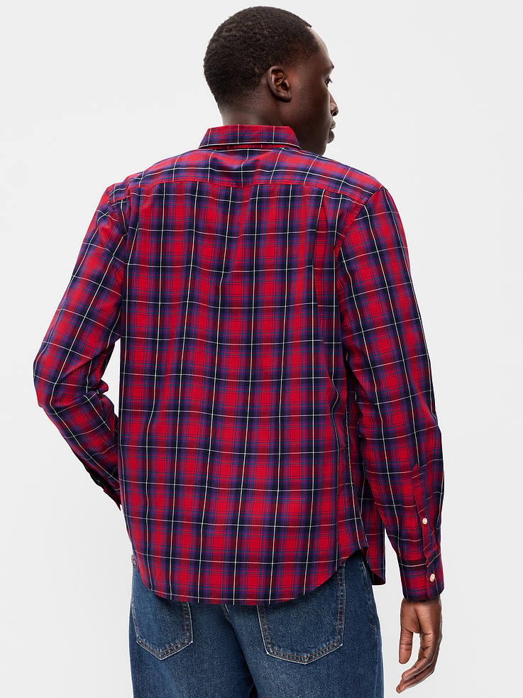 Image 2 de 4, Chemise passe-partout coupe classique en popeline à carreaux