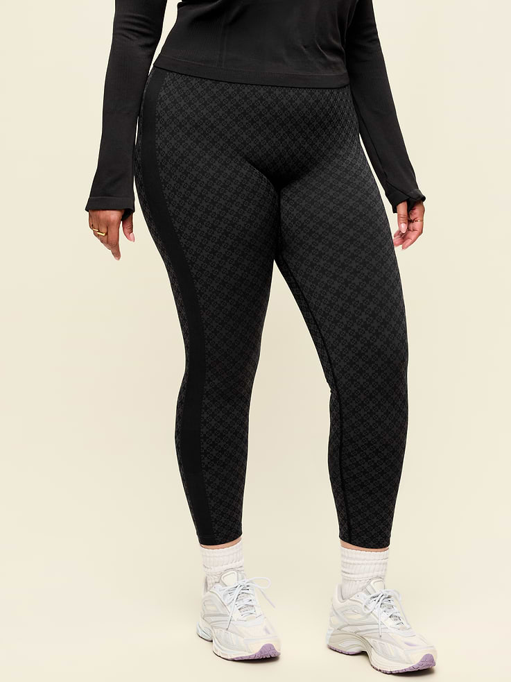 Image 9 of 10, High-Waisted Seamless Jacquard Leggings