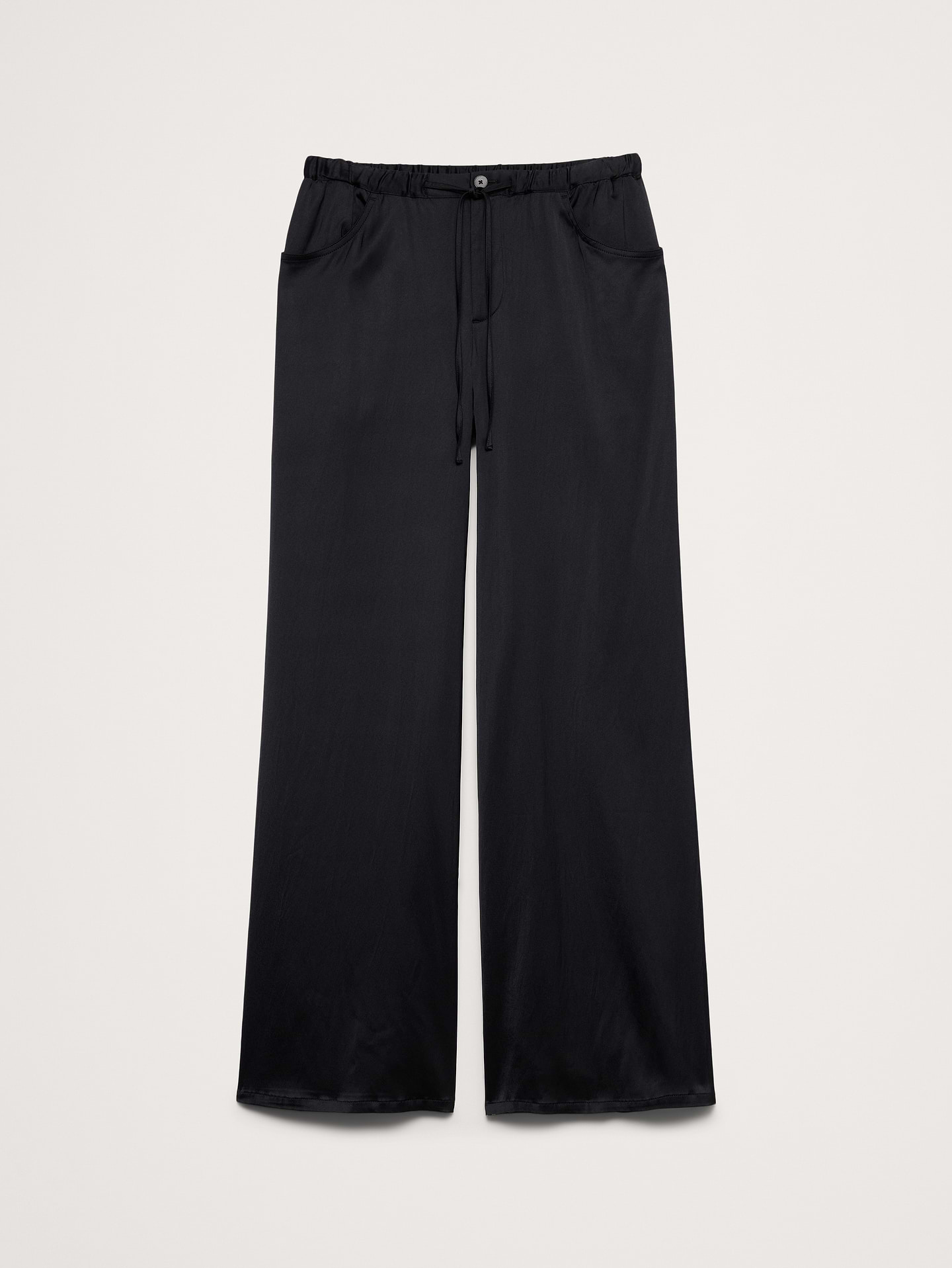 Image 5 de 8, Pantalon Studio jambe large à cordon de serrage en satin extensible