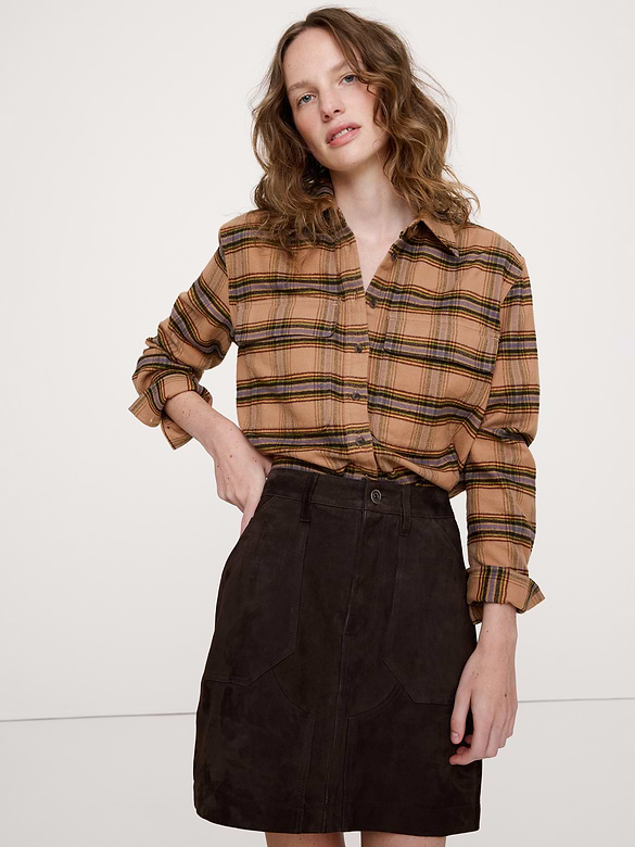 Oversized Cotton Twill Utility Pocket Shirt