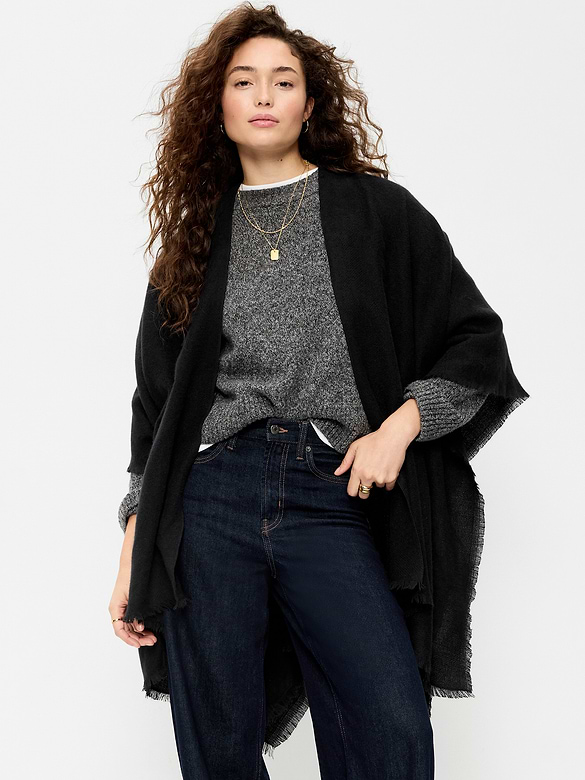 Flannel Fringe Poncho