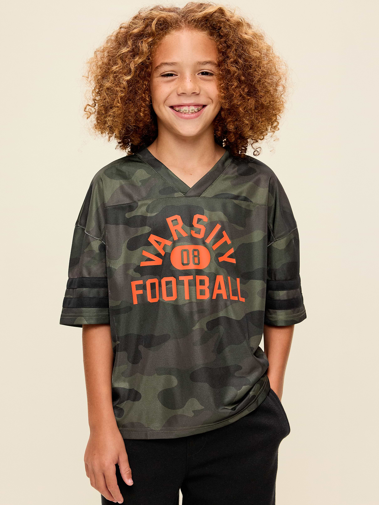 Image 1 of 3, v neck, short sleeves, drop shoulders, Product #906067