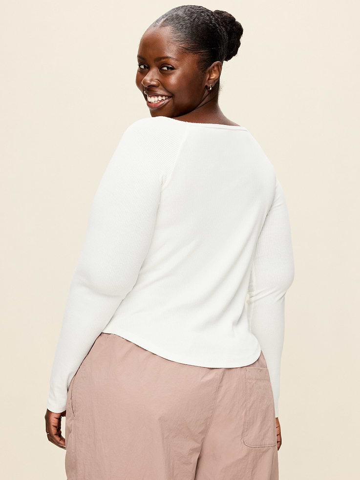 Image 9 of 10, CloudLite Ribbed Long-Sleeve Boatneck Top