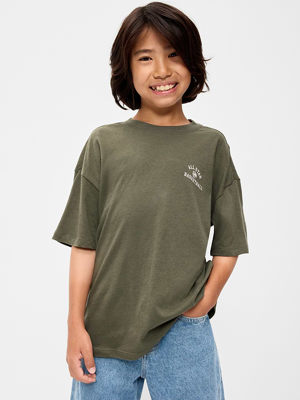 Oversized Short-Sleeve Graphic T-Shirt for Boys