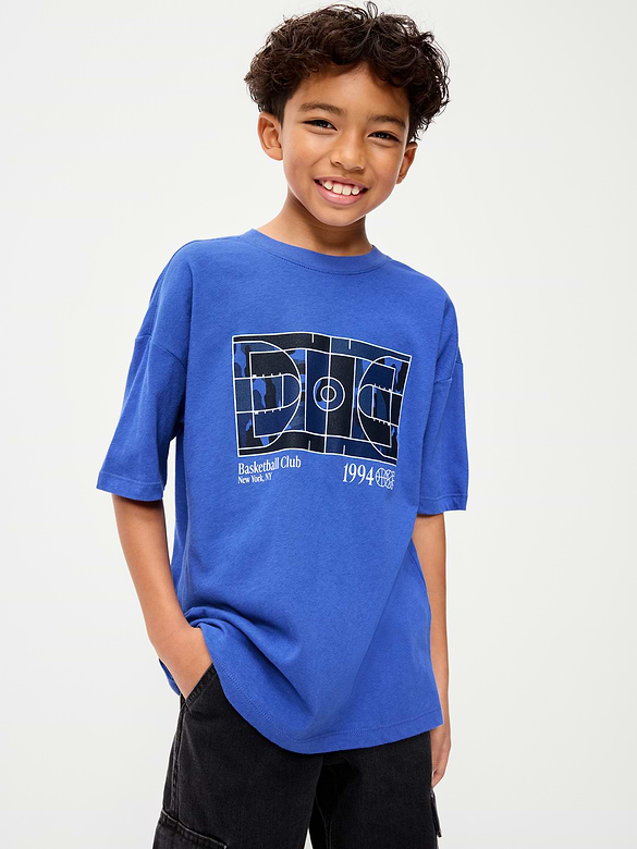 Oversized Short-Sleeve Graphic T-Shirt for Boys