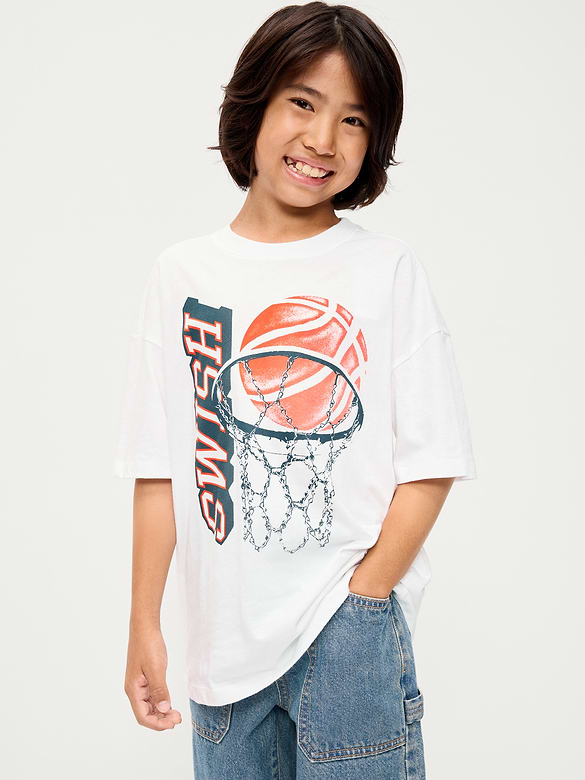 Oversized Short-Sleeve Graphic T-Shirt for Boys