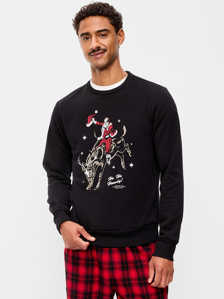 Image 1 of 4, crew neck, graphic at front, rib-knit trim, pullover style, Product #906140