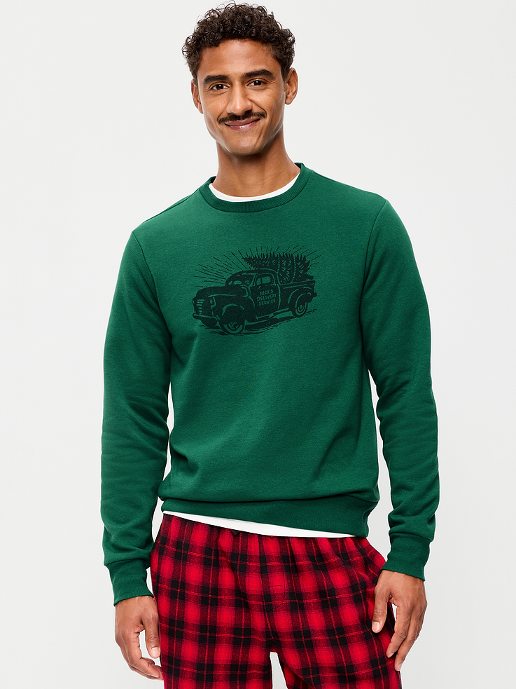 Image 1 of 4, crew neck, graphic at front, rib-knit trim, pullover style, Product #906140
