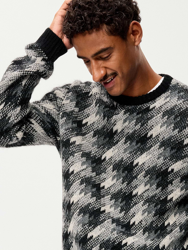 Image 3 of 4, Crew-Neck Wool-Blend Sweater