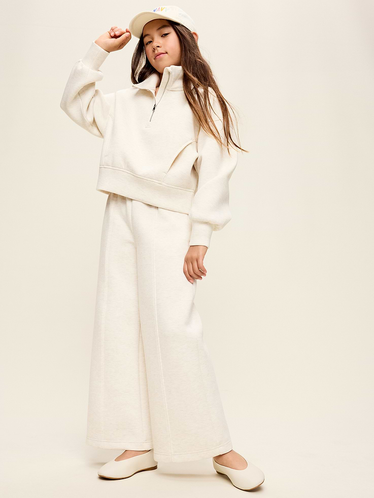 Image 3 of 5, High-Waisted Bounce Fleece Wide-Leg Sweatpants for Girls