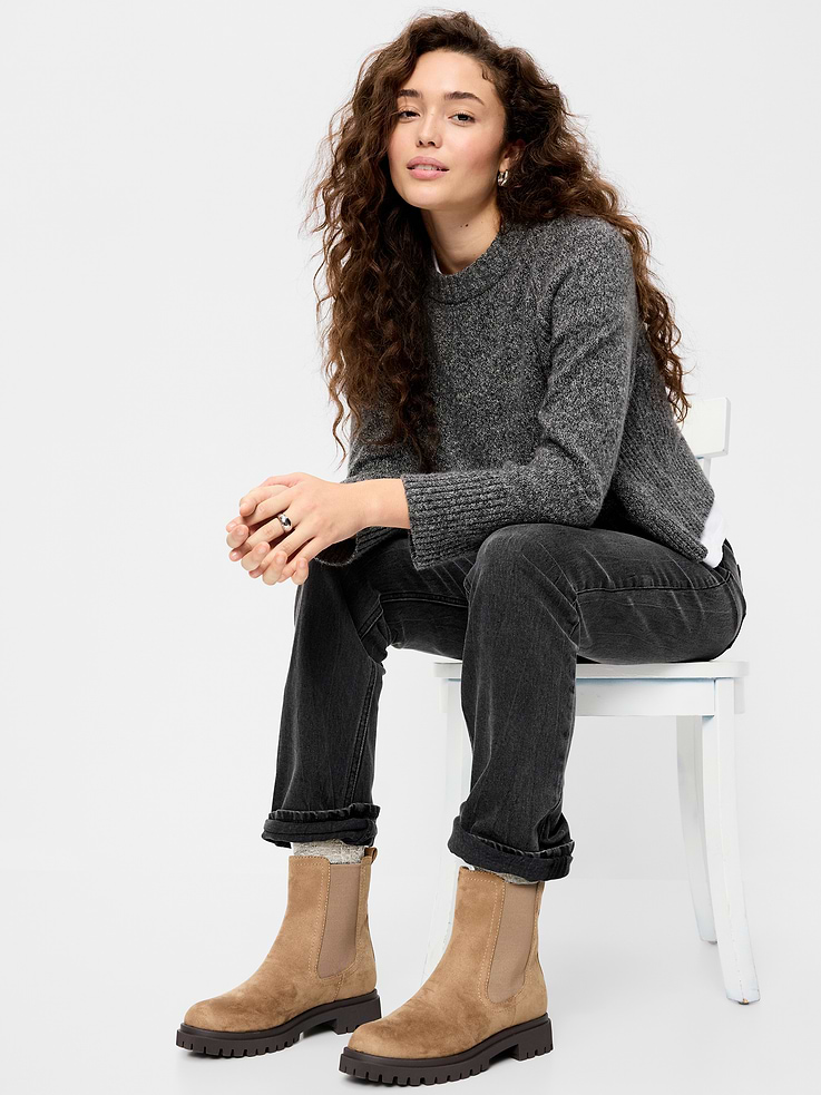Image 2 de 5, Bottes Chelsea en suédine pour femme