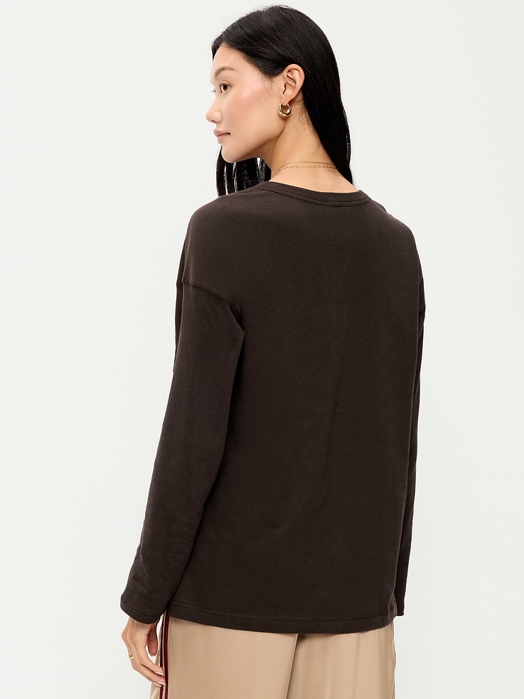 Image 2 of 4, Oversized EveryWear Long-Sleeve Tunic T-Shirt