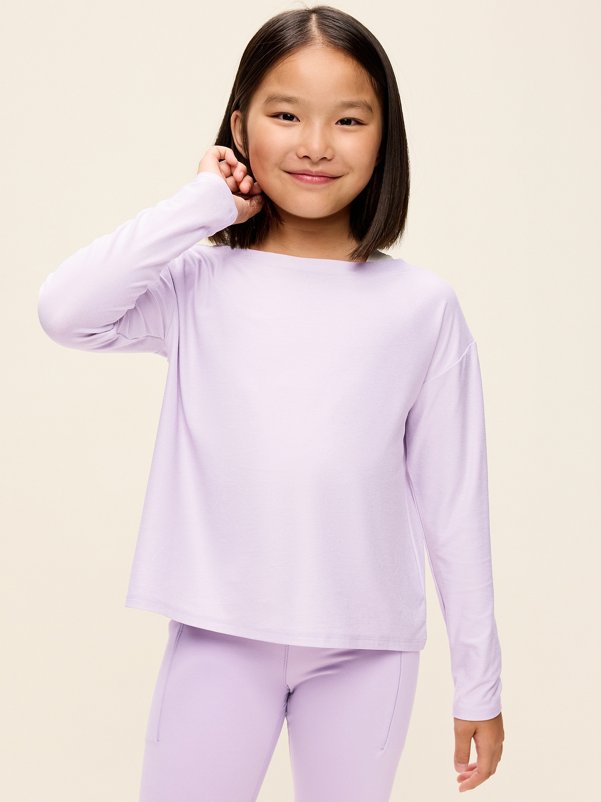 CloudMotion Long-Sleeve Cross-Back Top for Girls | Old Navy