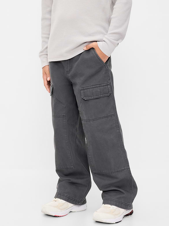 Baggy Cargo Canvas Pants for Boys