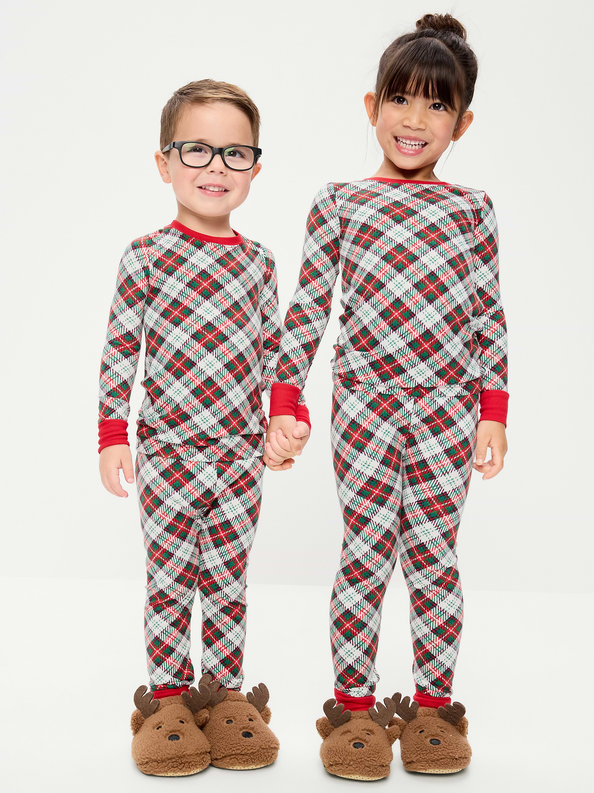 Image 1 of 2, Featuring SoftMode: our snuggliest, softest, brushed jersey., crew neck, long sleeves, matching pajama pants, elasticized waistband, rib-knit cuffs, allover print, Product #910443