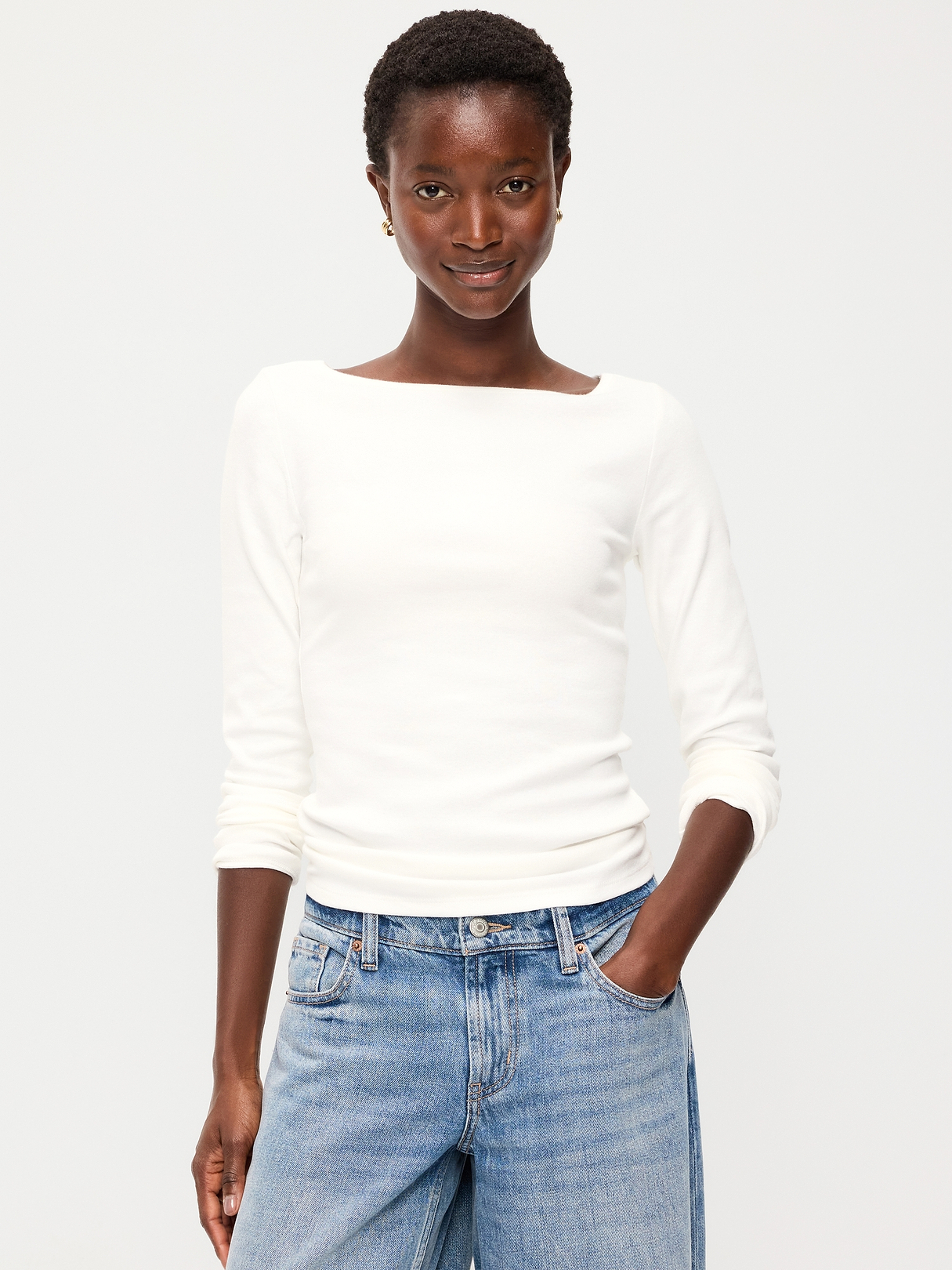 Snug Long-Sleeve Boatneck T-Shirt | Old Navy