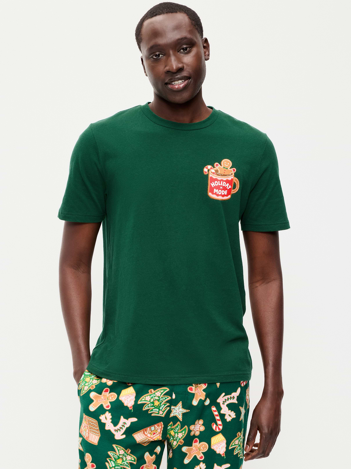 Image 1 of 3, rib-knit crew neck, short sleeves, graphic varies by color, Product #909612