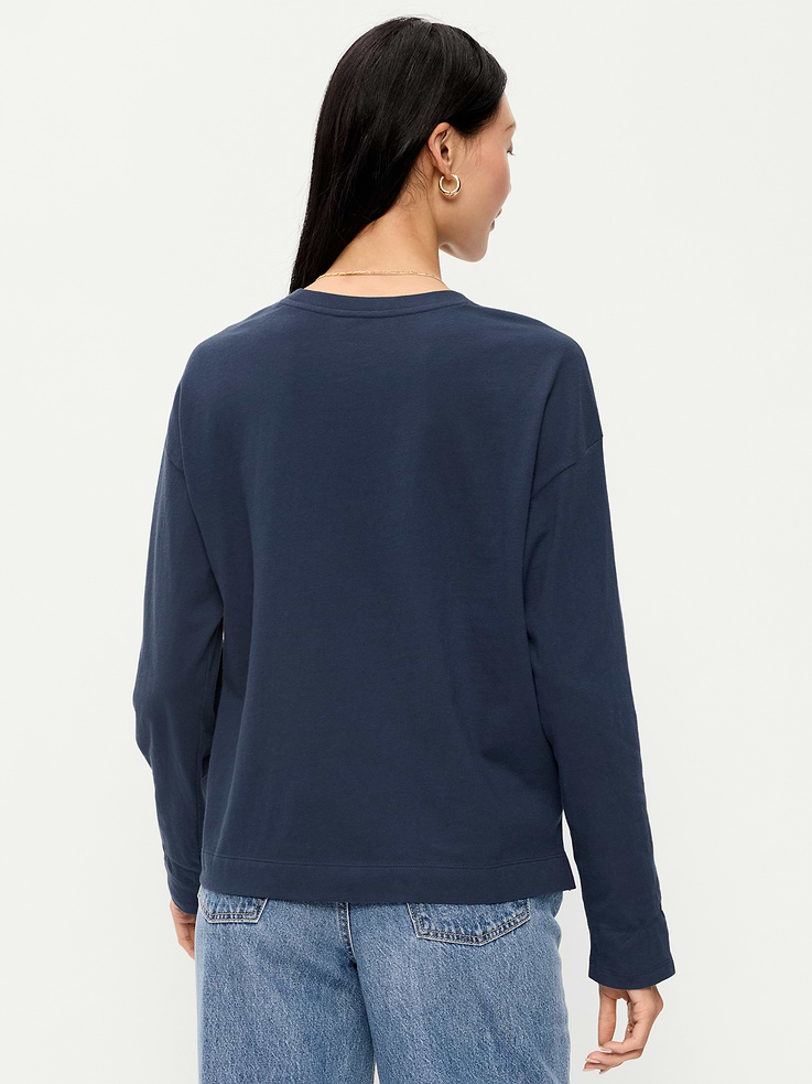 Image 3 of 4, Vintage Long-Sleeve Crew-Neck T-Shirt