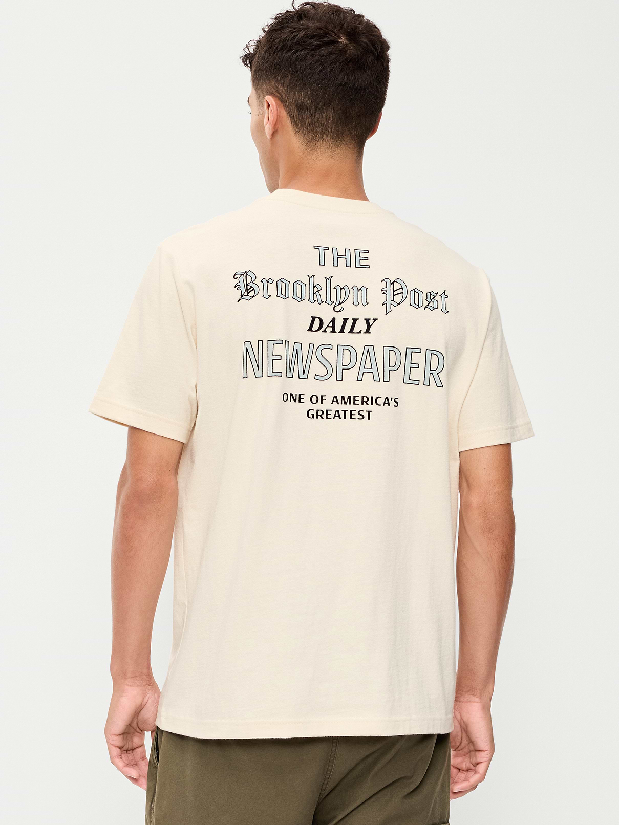 Image 1 of 4, rib-knit collar, short sleeves, graphic varies, Product #909615