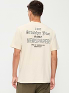 Image 1 of 4, rib-knit collar, short sleeves, graphic varies, Product #909615