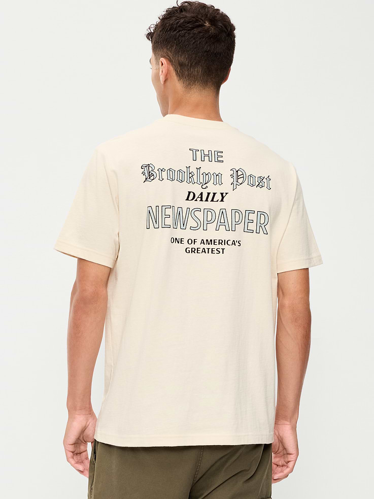 Image 1 of 4, rib-knit collar, short sleeves, graphic varies, Product #909615