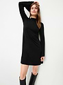 High-Neck Jersey Mini Swing Dress