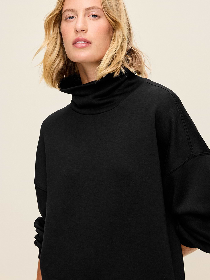 Image 4 of 7, Oversized Bounce Fleece Funnel-Neck Tunic