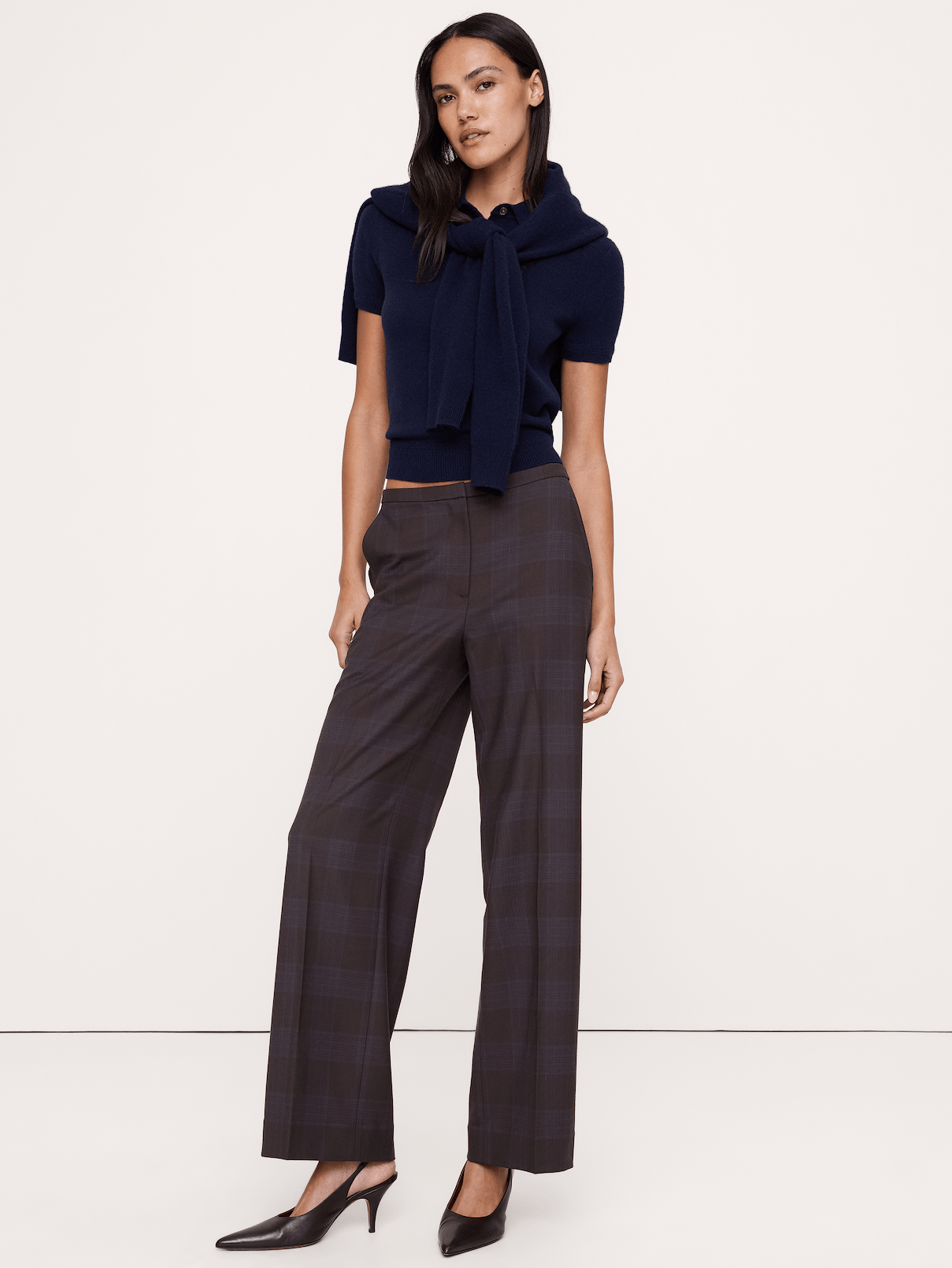 High-Rise Wide-Leg Wool-Blend Pant