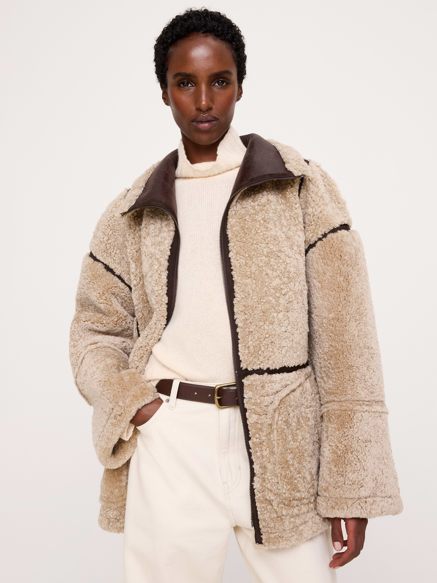 Image 4 de 8, Manteau en rason réversible