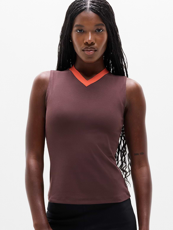 Signature Rib V-Neck Muscle Tank