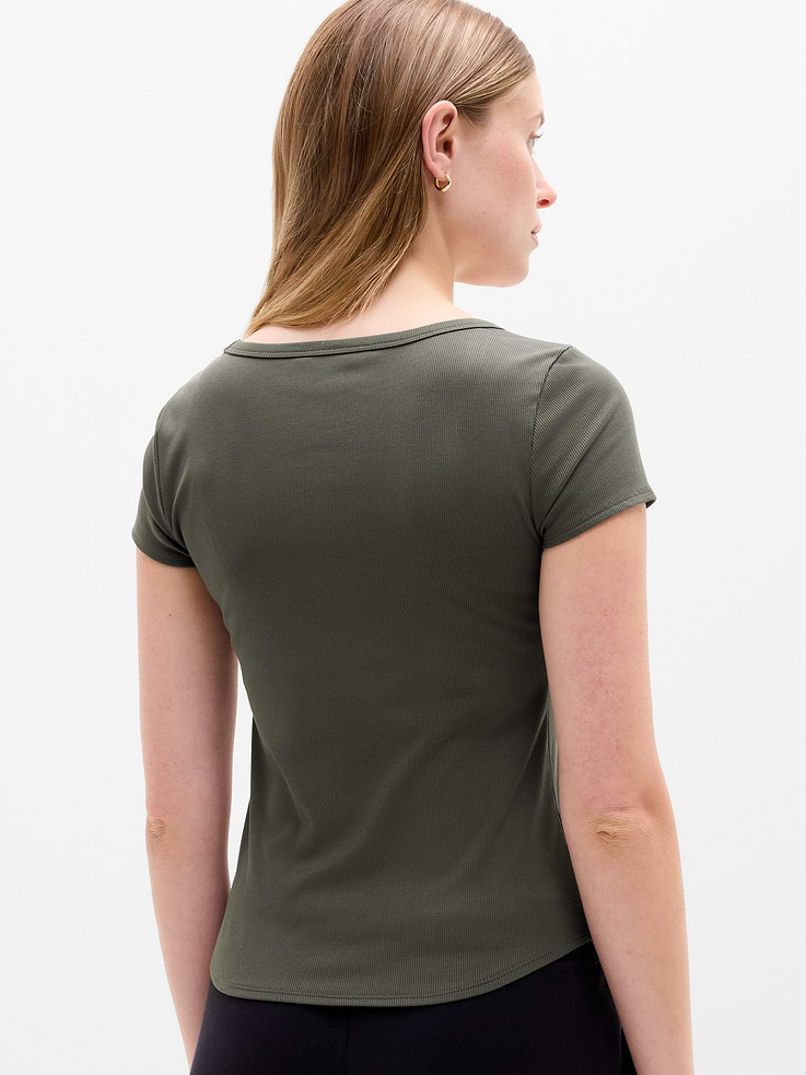 Image 3 of 7, Signature Rib Scoop Tee