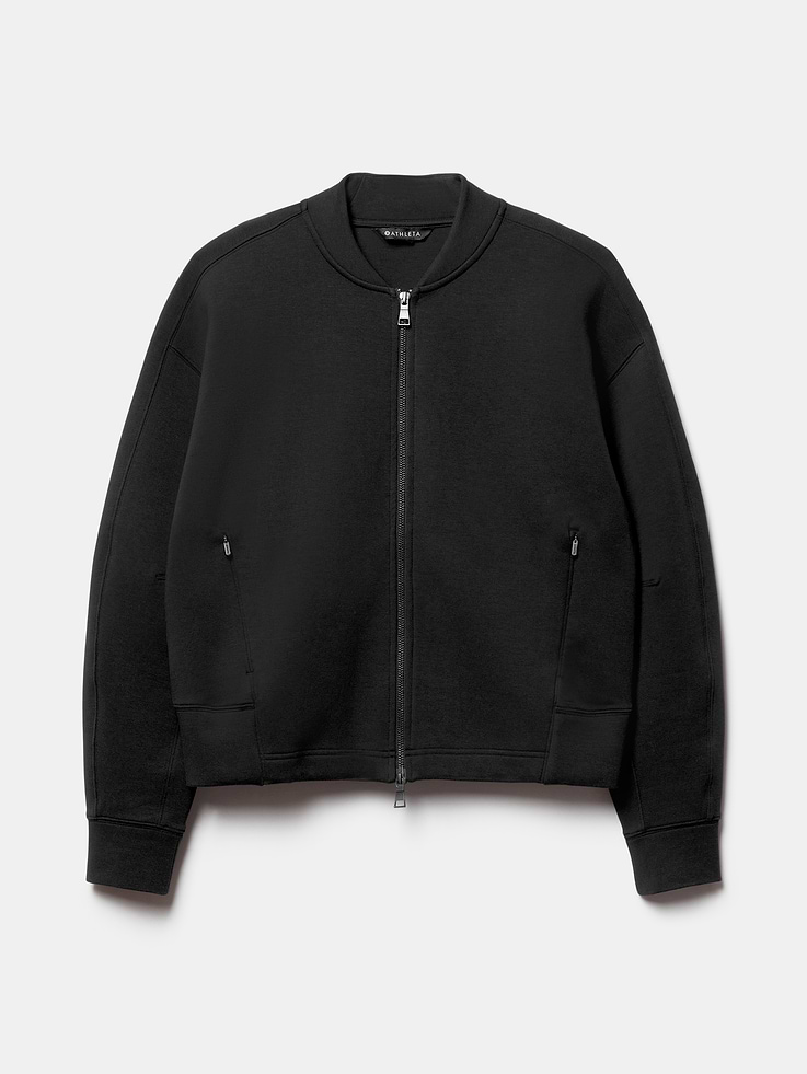 Image 6 of 6, Form Knit Bomber Sweatshirt