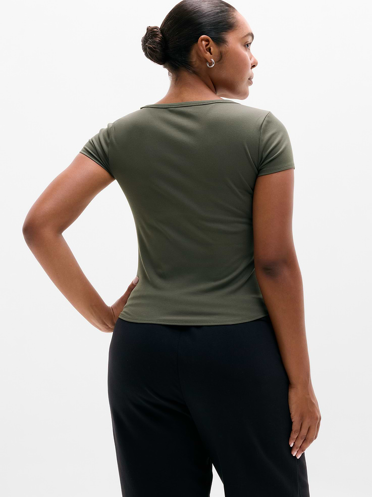 Image 6 of 7, Signature Rib Scoop Tee