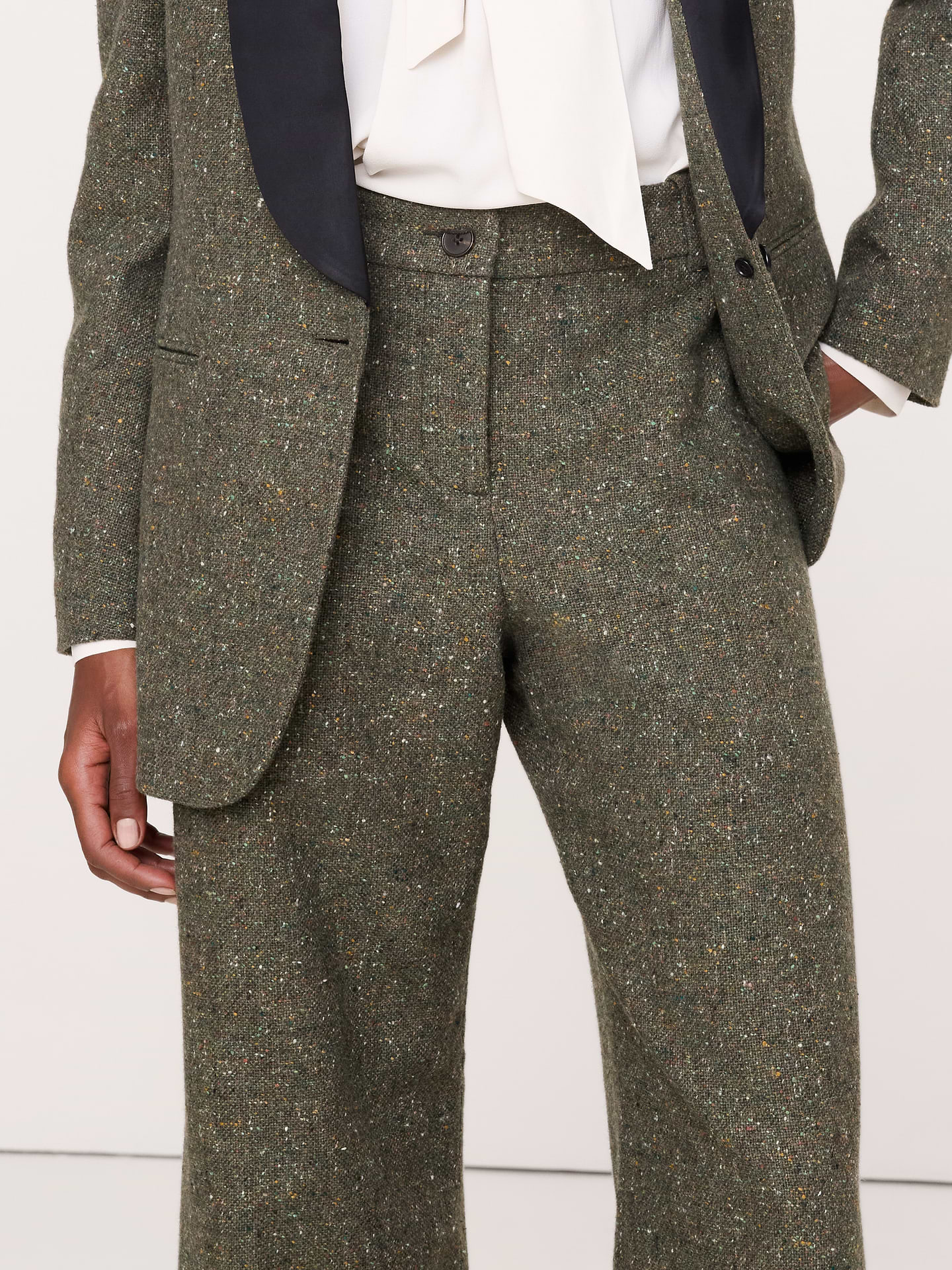 Image 4 de 6, Pantalon Boyfriend en donegal italien