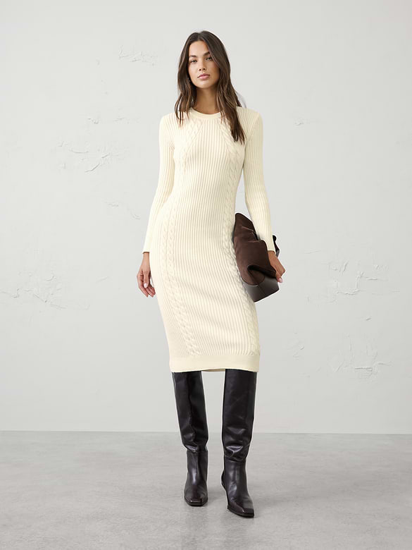 Cable Midi Sweater Dress