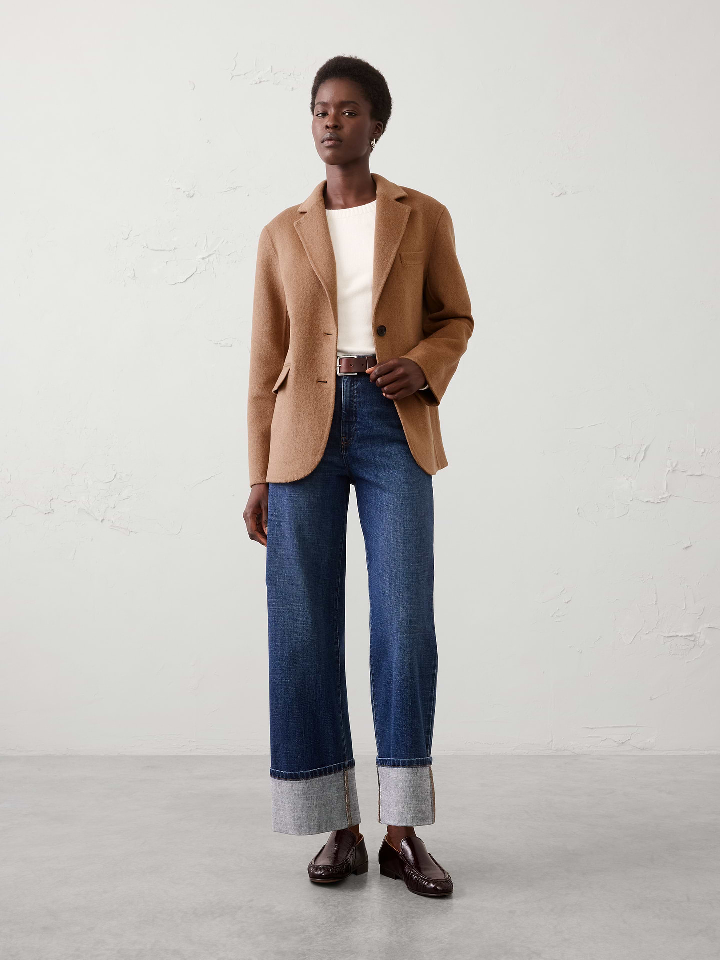 Image 3 of 3, Polyester-Wool Blend Double-Face Blazer