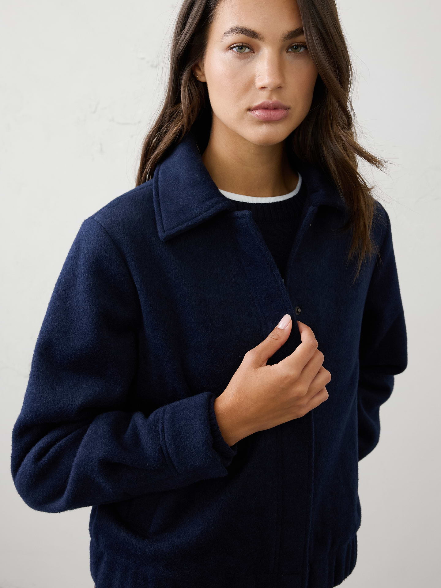 Image 6 of 7, Knit Melton Short Jacket