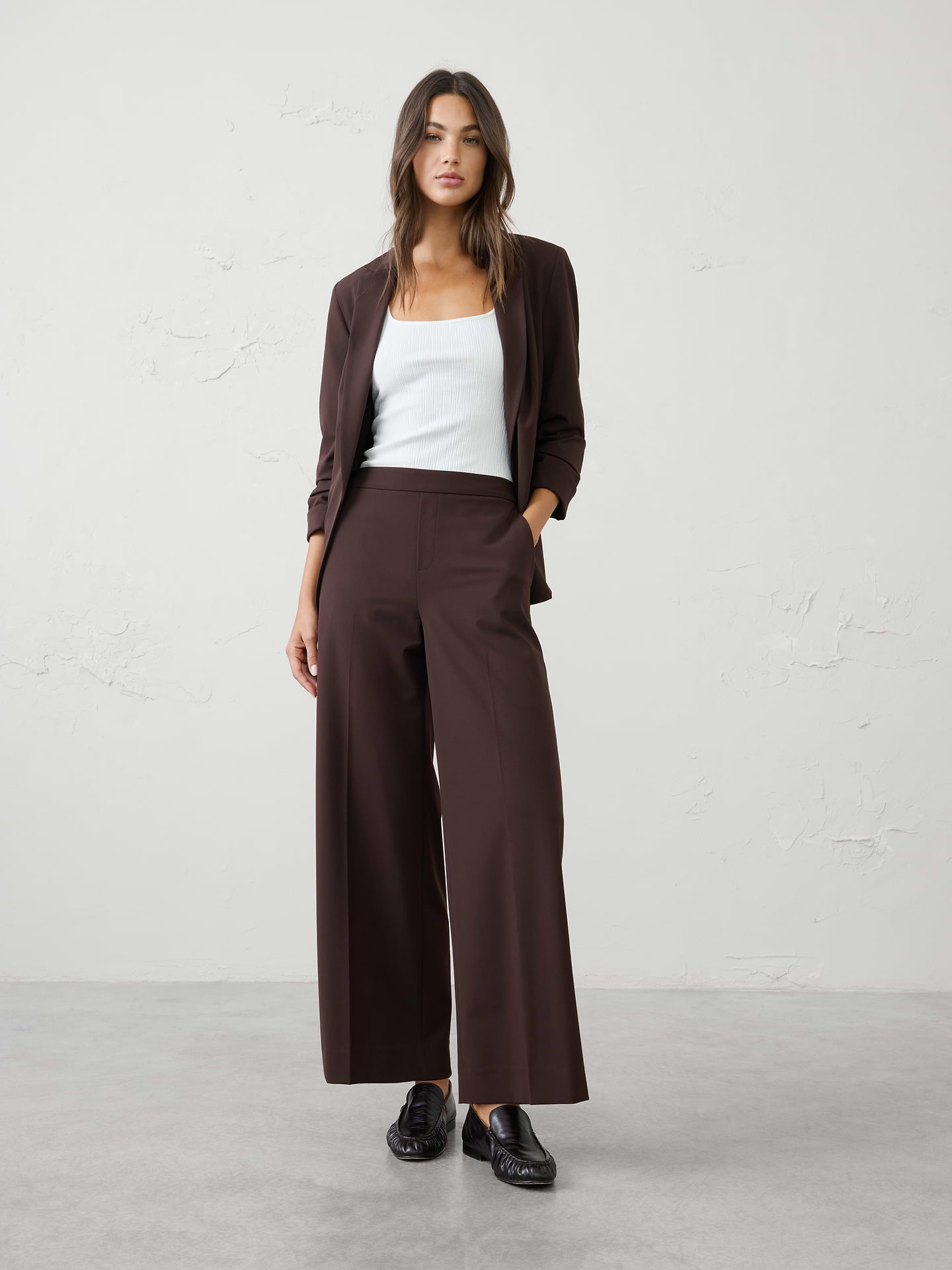 Image 6 of 7, Hayden Sculpted Stretch Wide-Leg High-Rise Pant