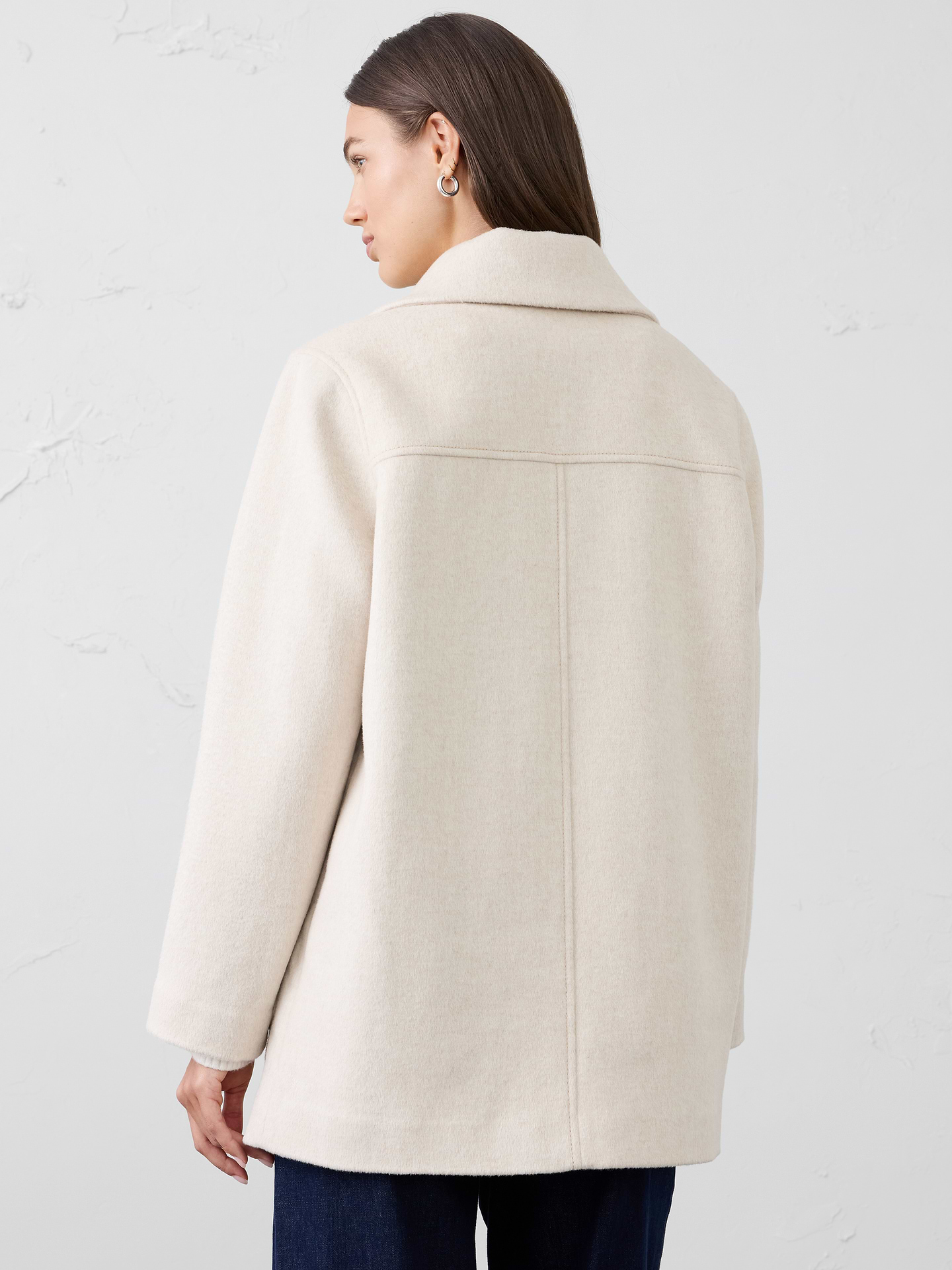Image 2 of 4, Wool-Blend Melton Coat