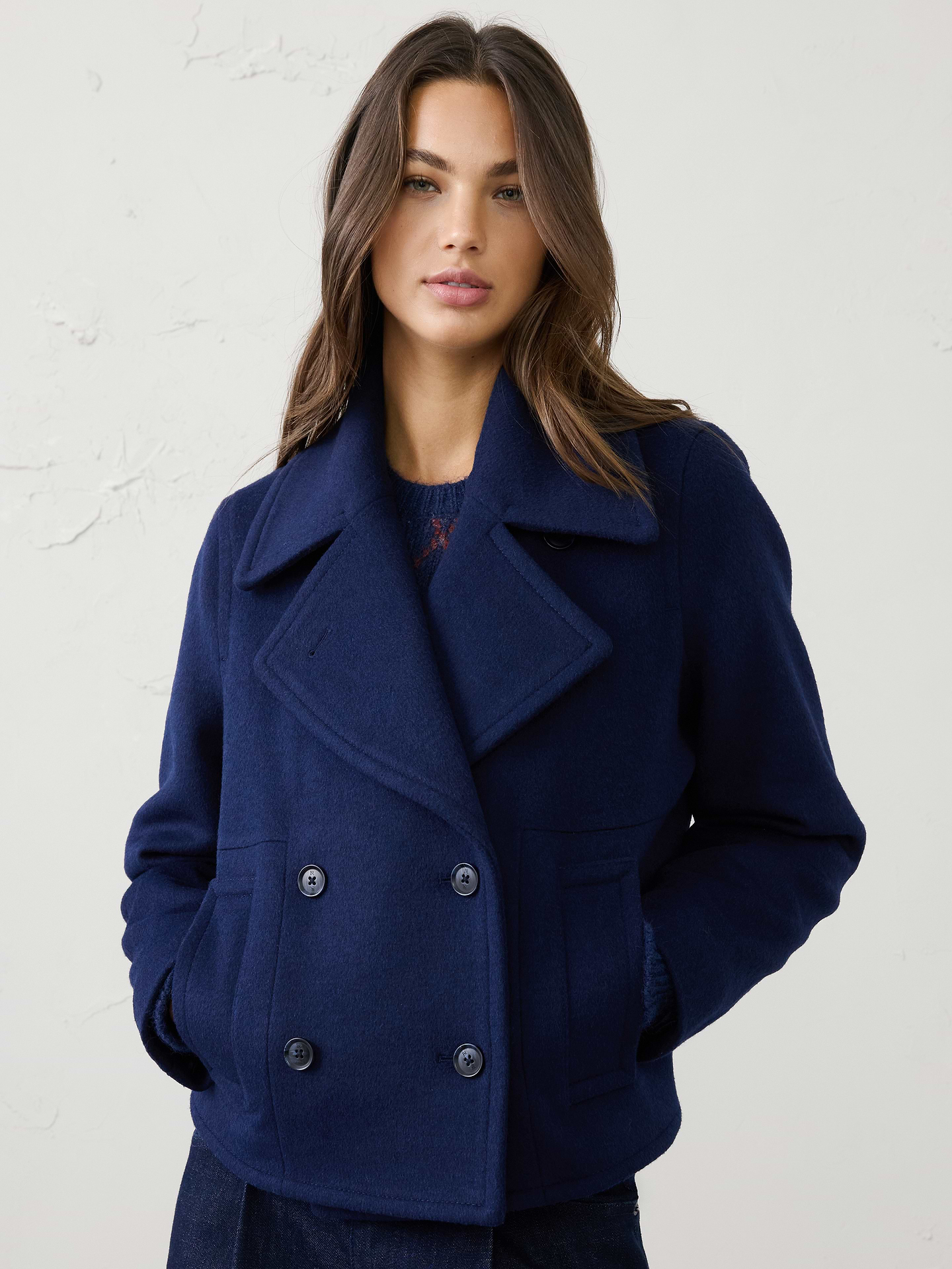Image 3 of 4, Twill Peacoat