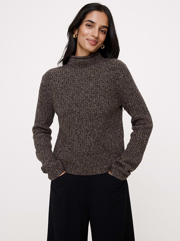 The Fireside Funnel-Neck Sweater in Merino-Cotton