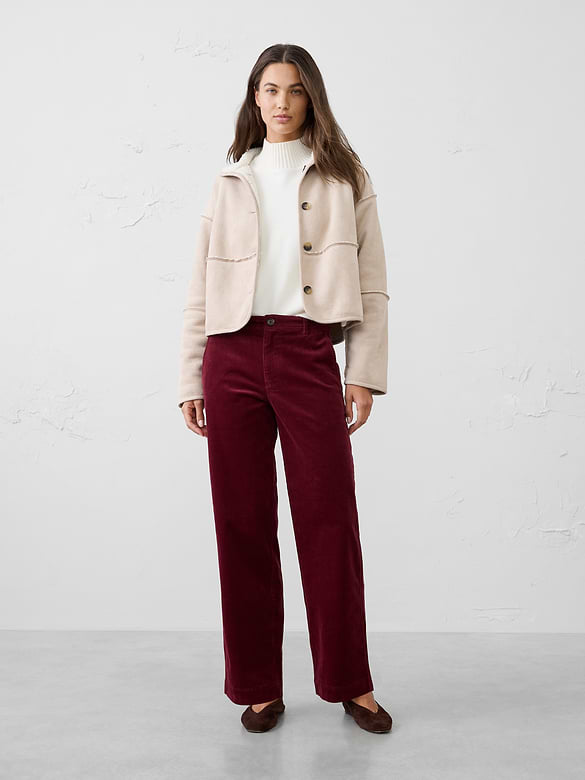 Straight-Leg Mid-Rise Corduroy Pant