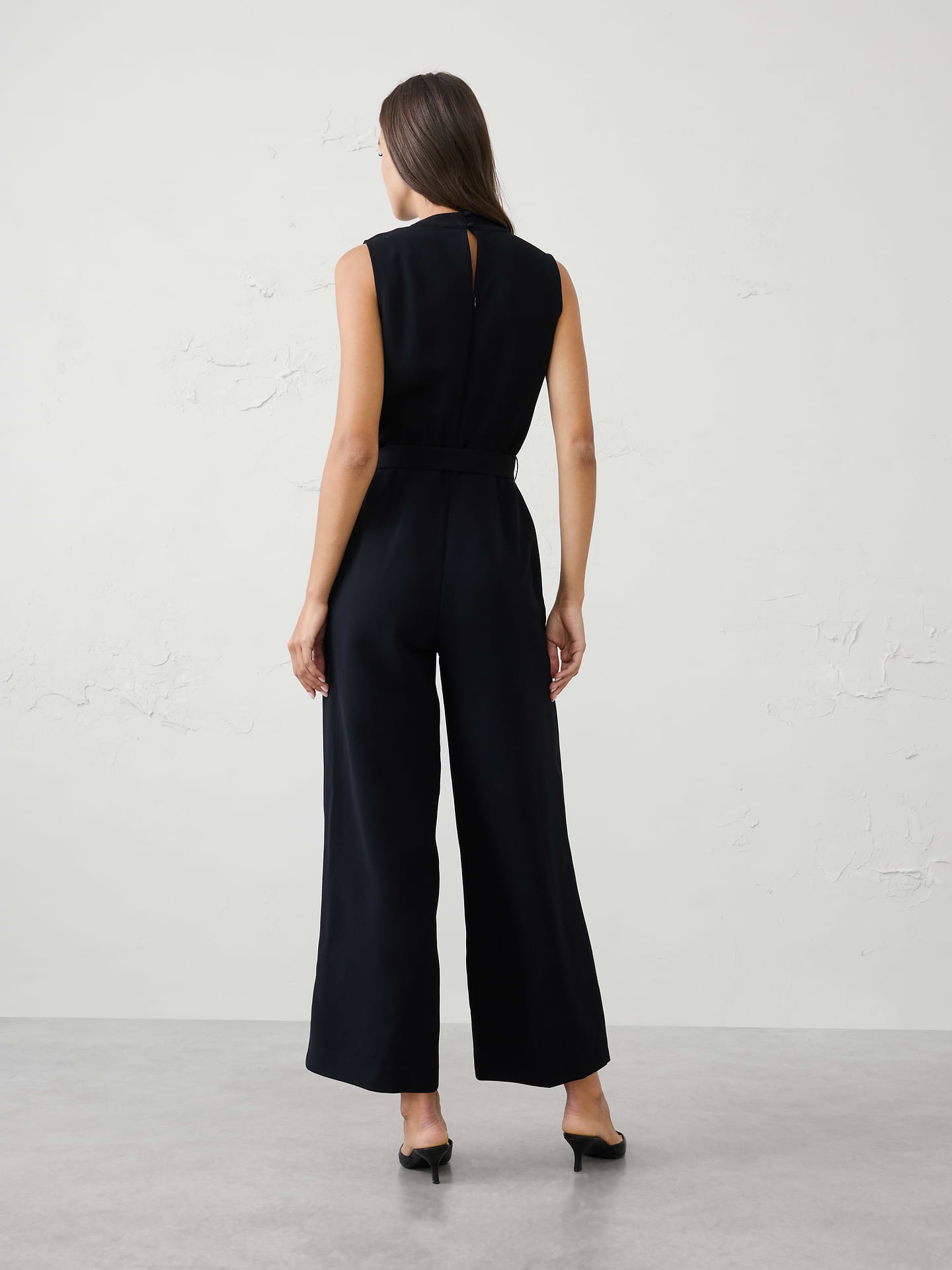 Image 2 of 3, V-Neck Belted Jumpsuit