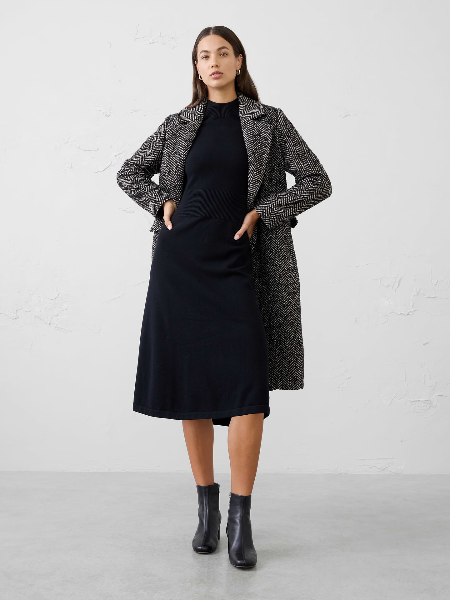 Image 3 of 3, Turtleneck Midi Sweater Dress