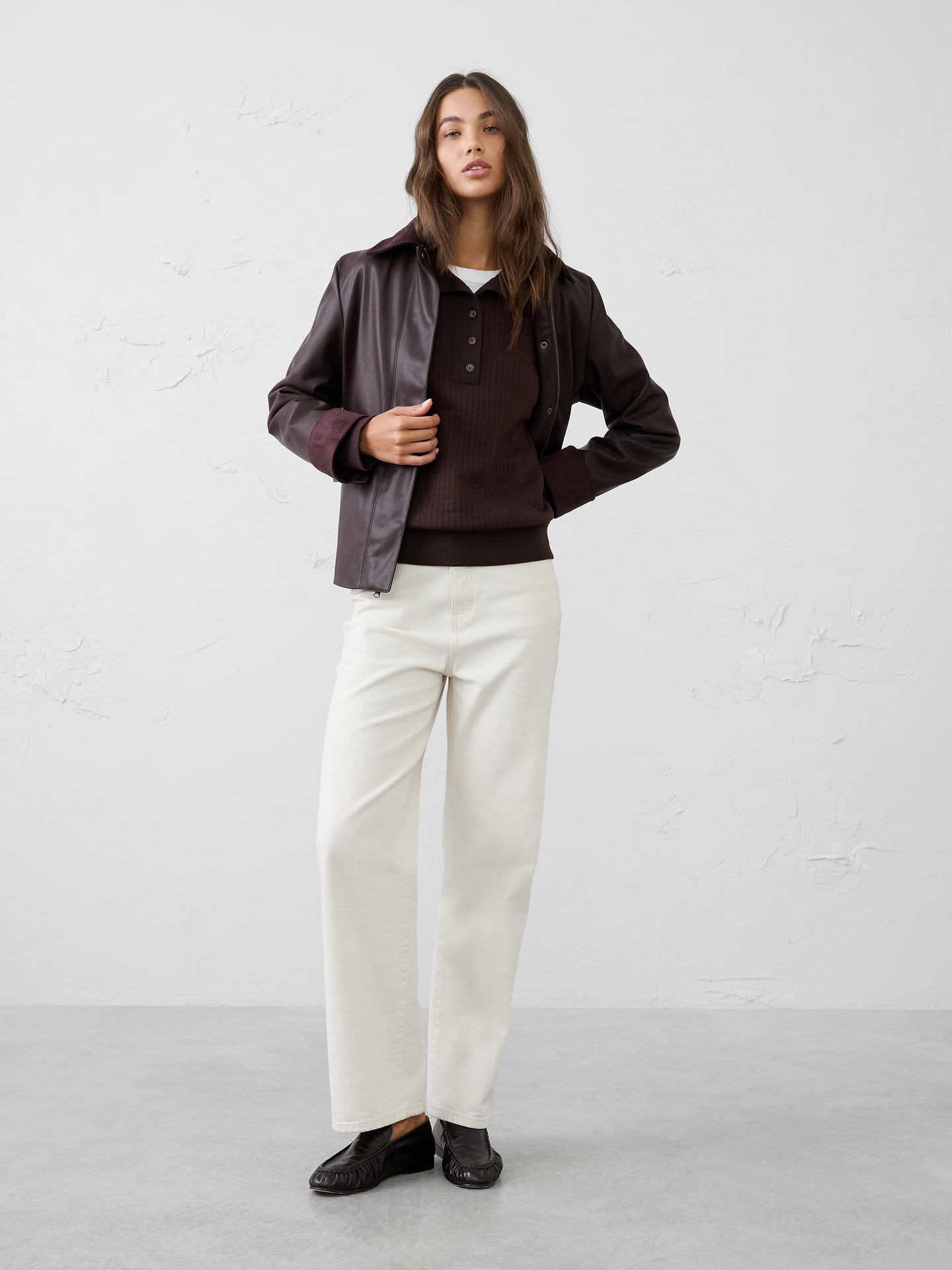 Image 3 of 4, Quilted Henley Sweatshirt