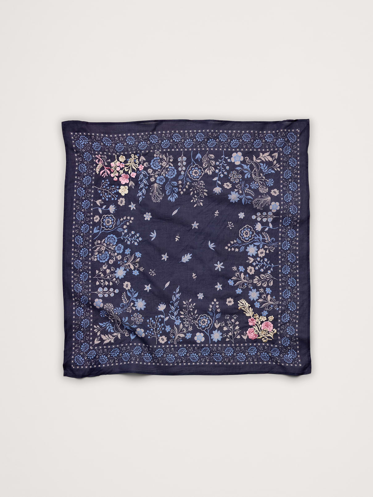 Embroidered Cotton Scarf by Vismaya