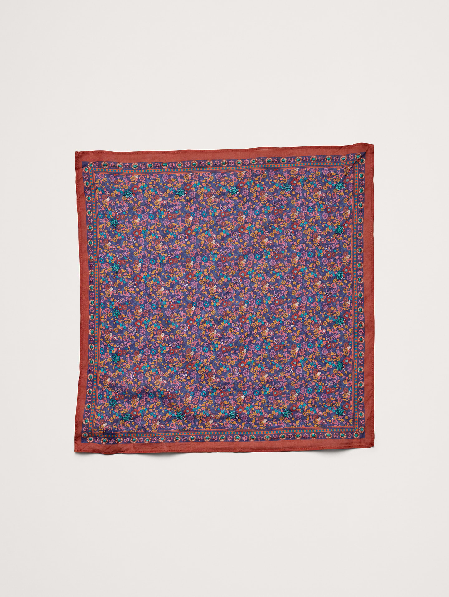 Image 1 of 8, Handmade in India, this cotton scarf has embroidered accents., Vismaya: Handcrafted scarves and more designed in Los Angeles, made in India. Family-run since 2007., Product #828670