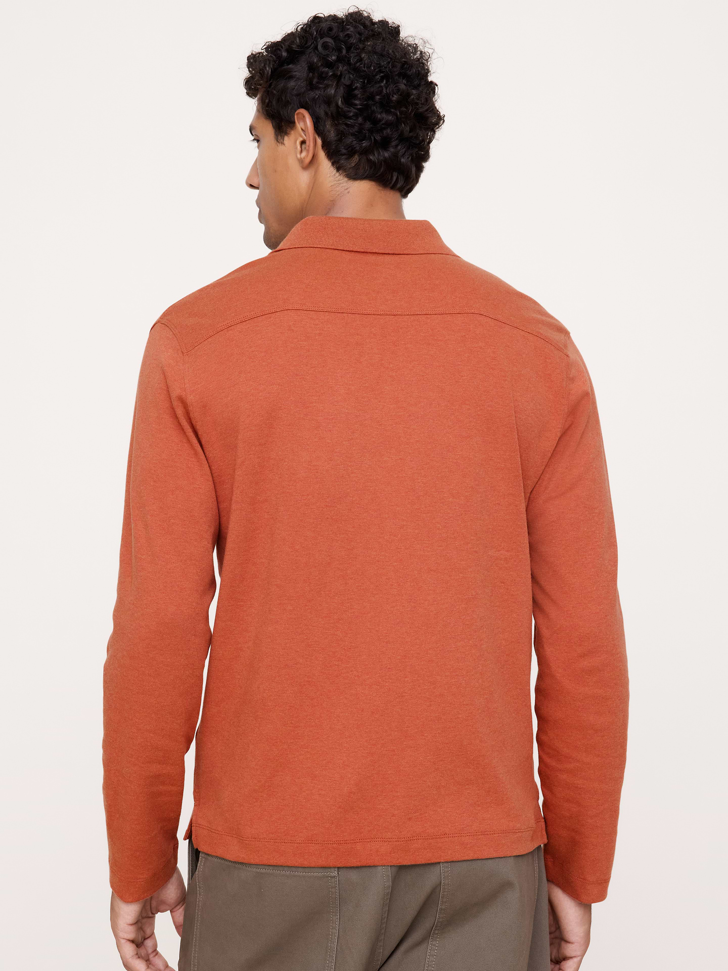 Image 2 of 4, Luxury-Touch Long-Sleeve Polo