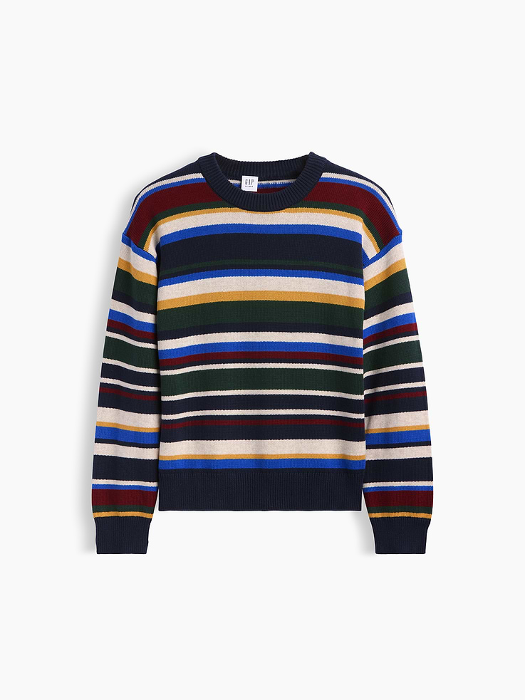 Image 2 of 5, Kids 100% Cotton Relaxed Crew Sweater