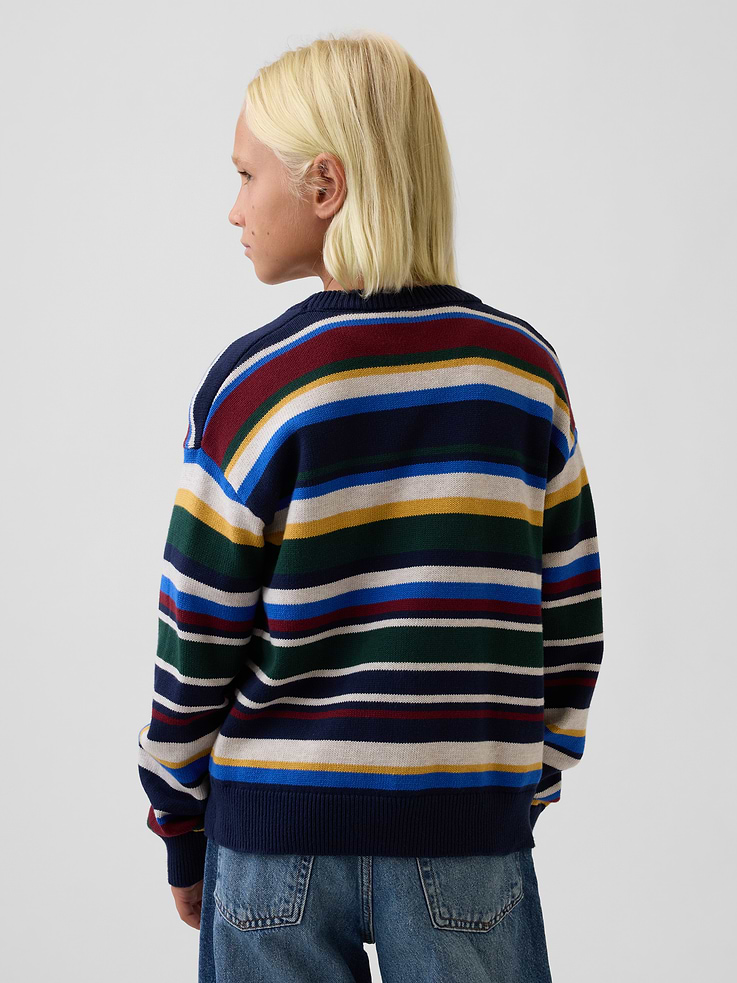 Image 3 of 5, Kids 100% Cotton Relaxed Crew Sweater